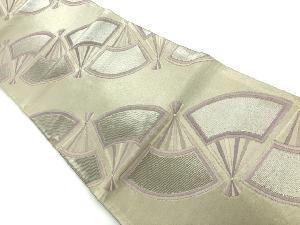 アンティーク　彩扇模様織出し袋帯（材料）